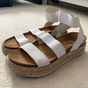 Steve Madden White Platform Sandals